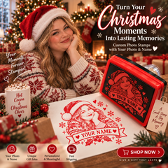 Personalized Christmas Photo Stamp – Custom Holiday Portrait Stamp