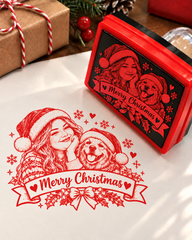 Personalized Christmas Photo Stamp – Custom Holiday Portrait Stamp