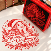 Personalized Christmas Photo Stamp – Custom Holiday Portrait Stamp