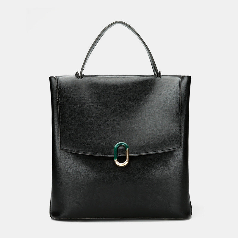 CELINE Bag Leather vintage backpack logo black