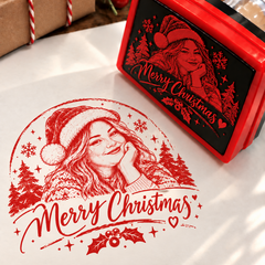 Personalized Christmas Photo Stamp – Custom Holiday Portrait Stamp
