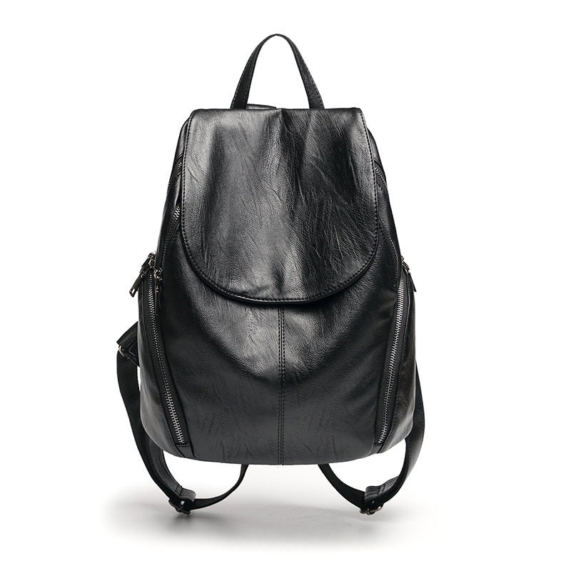 Casual Soft Leather Travel Backpack