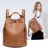 Large Convertible Leather Backpack Purse