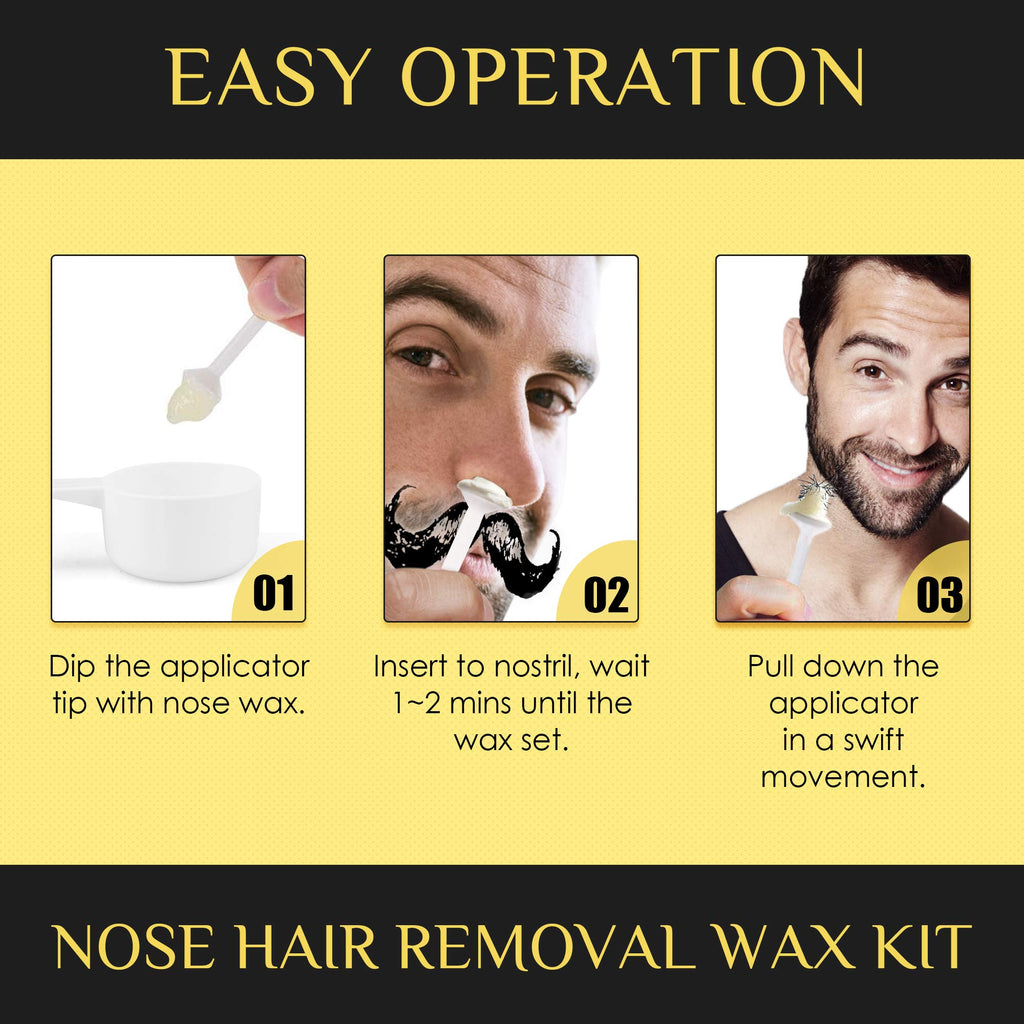 Nose Wax Kit Hair Removal Waxing Kit for Nose, Ear and Eye-brow