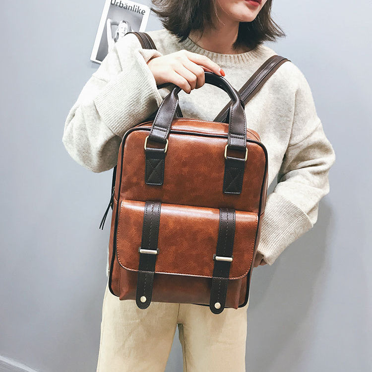 PU Leather Vintage Backpack Purse