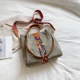 Leather Square Handbag Boston Bag