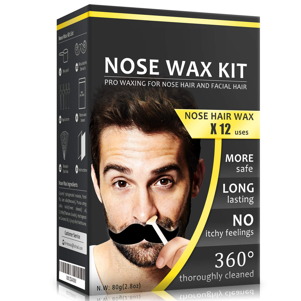 Nose Wax Kit for Men and Women, Hair Removal Waxing Kit for Nose, Ear and  Eye