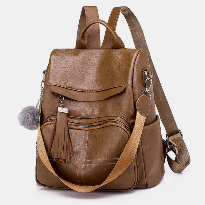 Soft Leather Anti-theft Backpack Purse Women's Bag