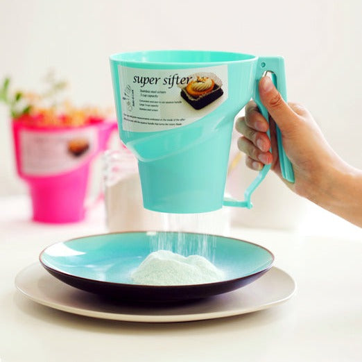 HandHeld Electric Flour Sieve Plastic Cup Shape Flour Sifter