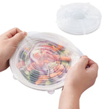 6Pcs Silicone Stretch Lids Cover Reusable Food Seal Wrap for Bowls