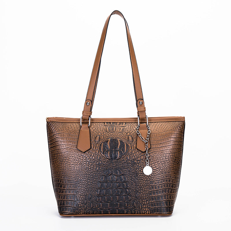Vintage Alligator Pattern Shoulder Bag Handbag