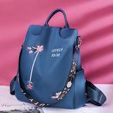 Oxford Cloth 3D Embroidered Backpack Travel Bag