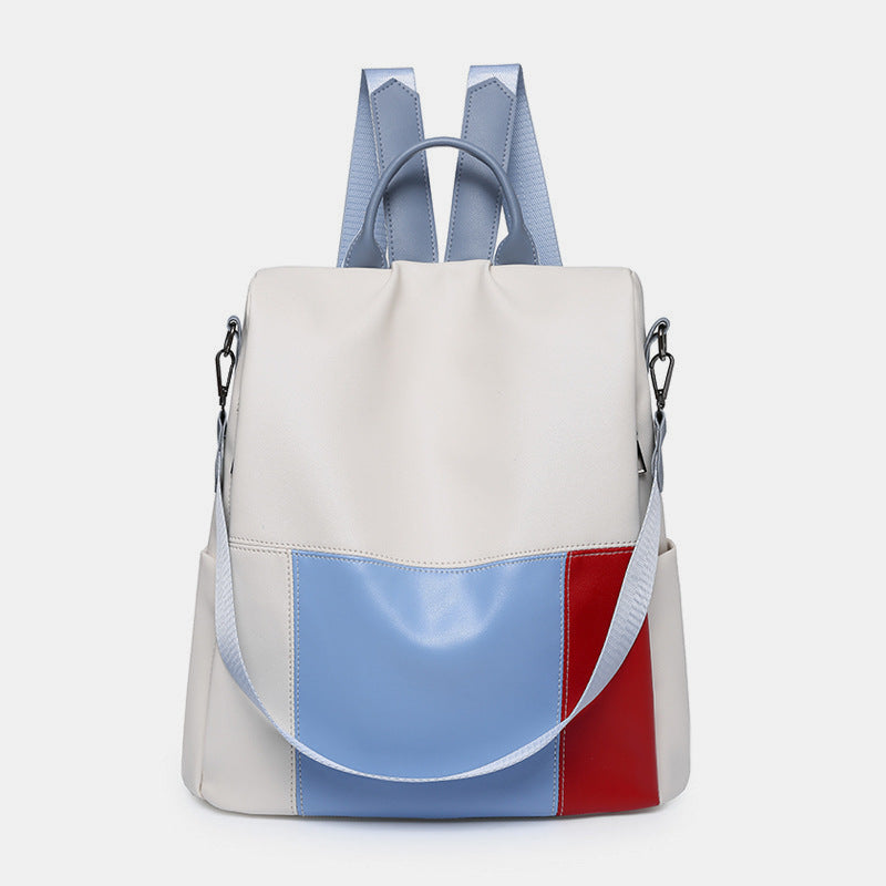 Contrast Color Backpack Purse