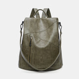 Retro PU Leather Large Capacity Backpack Purse