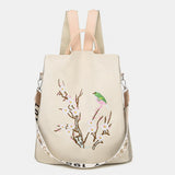 Embroidered Oxford Lady Backpack Purse