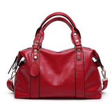 Women's Faux Leather Medium Boston Bags Shoulder Strap Crossbody Handbag Satchel Purse