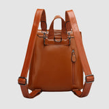Leather Women Girls Backpack Zipper Bags Casual Travel Bag