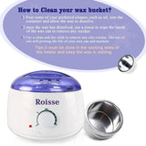 Roisse™ White Wax Warmer Hair Removal Kit with 5 pack Hard Wax Beans and 10 Wax Applicator Sticks